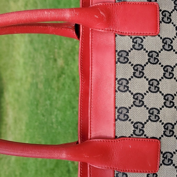 GUCCI gg Beautiful Authentic Vintage Classi Monogram Canvas Tote. - Picture 14 of 17